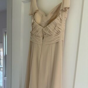 Bill Levkoff Cream Off-Shoulder Dress